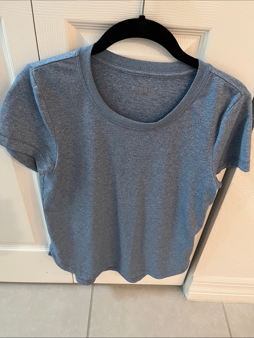 Athleta Heather Slate Blue Short Sleeve Crew Tee
